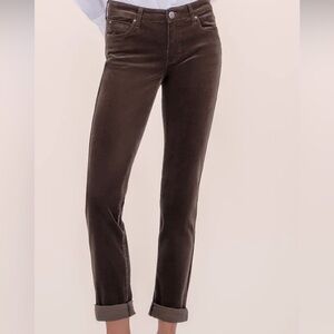 Kut From The Cloth Brown Size 16  Catherine Boyfriend Corduroy Stretch Jeans New